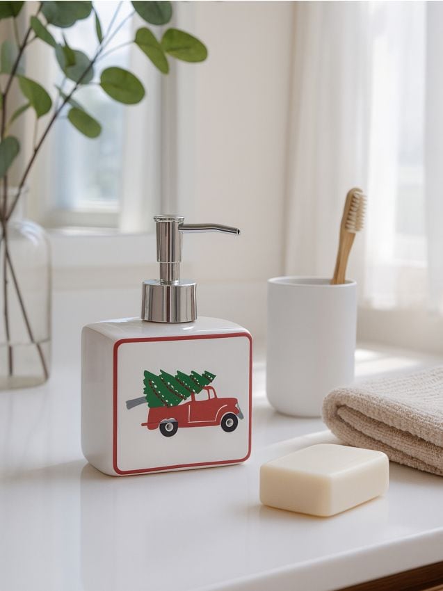 Sinsay - Dávkovač na mydlo s vianočným motívom - krémová