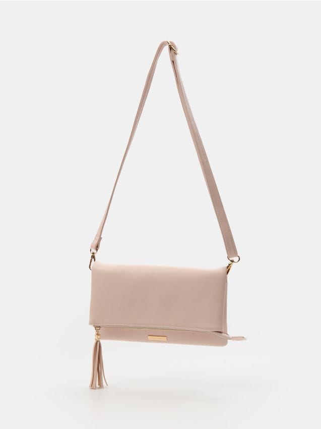 Sinsay - Geantă crossbody cu fermoar decorativ - roz-pastel