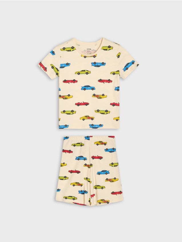 Sinsay - Bawełniana piżama dwucześciowa z nadrukiem samochodów - Inny