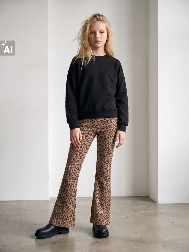 Sinsay - Set: bluză și colanți cu motiv leopard - multicolor