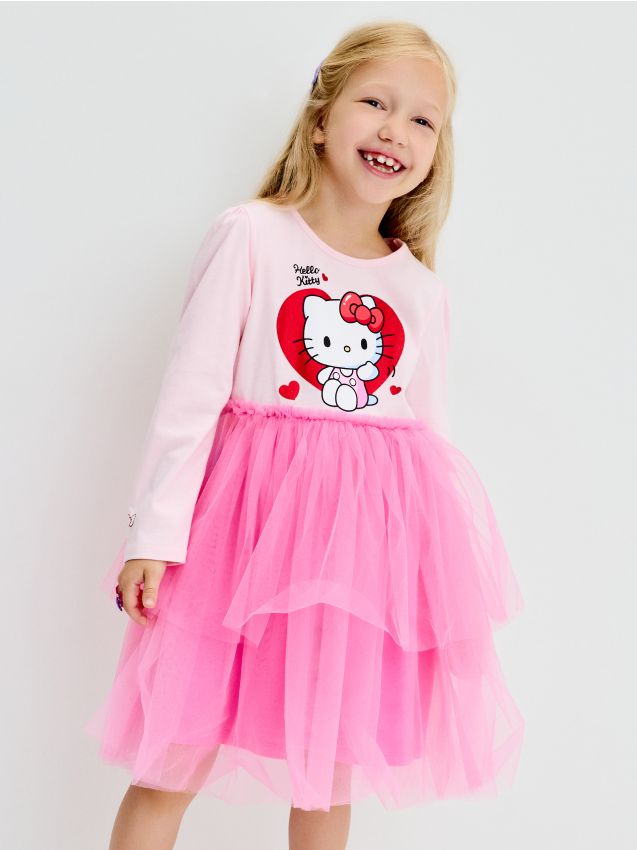 Sinsay - Rochie mini din bumbac cu tul Hello Kitty - multicolor