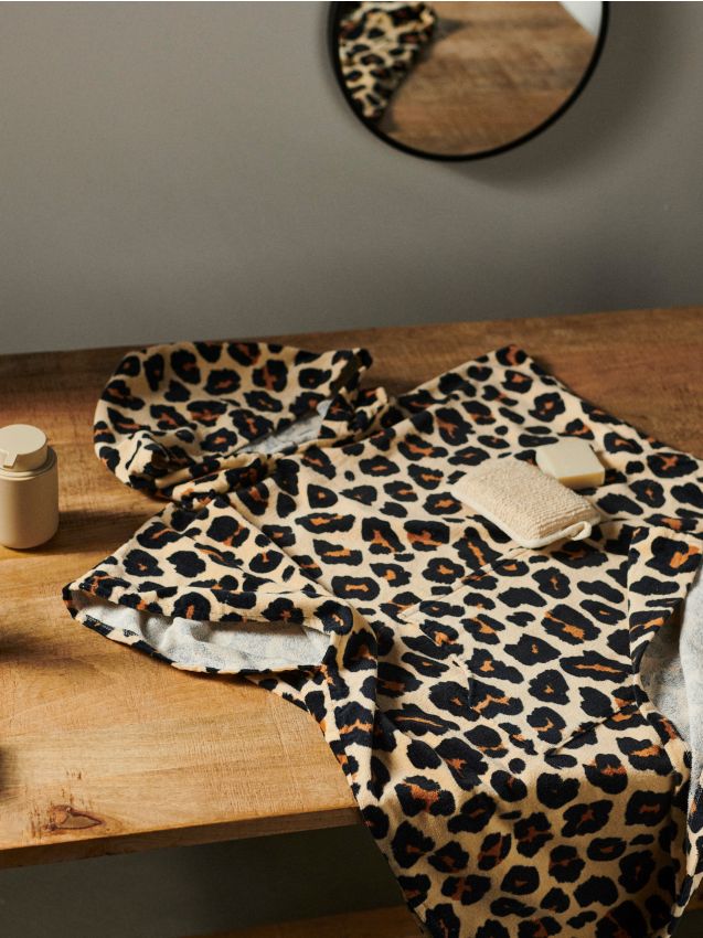 Sinsay - Prosop cu glugă cu imprimeu leopard - maro