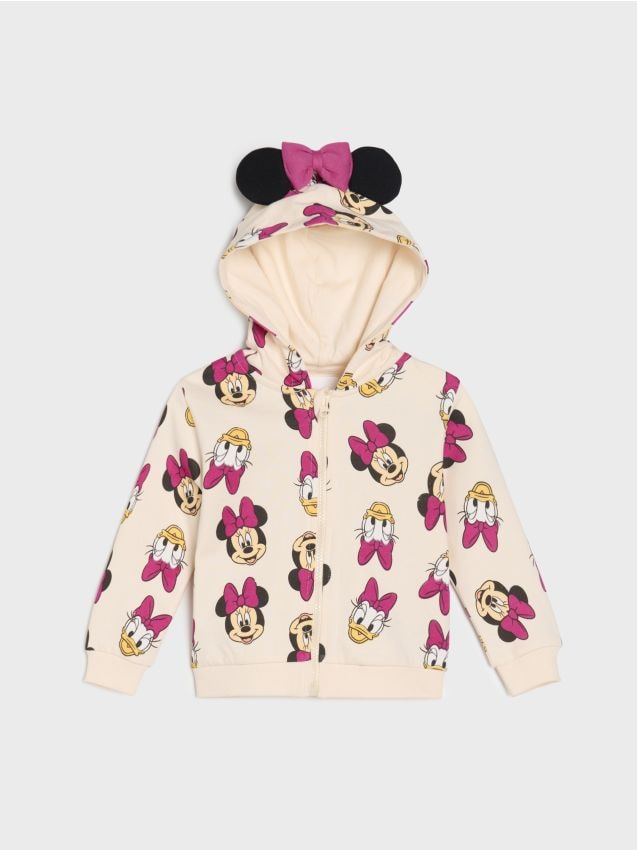 Sinsay - Mikina so zipsom Minnie Mouse - krémová