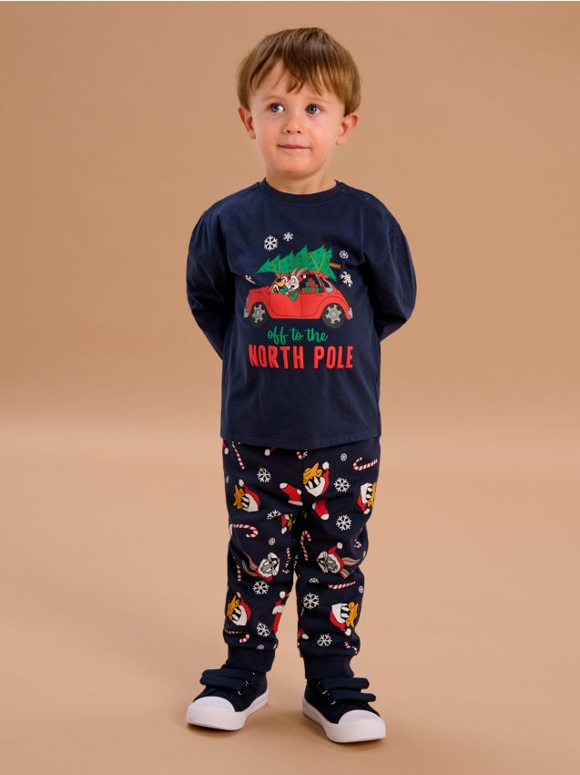 Sinsay - Pantaloni jogger Looney Tunes - bleumarin
