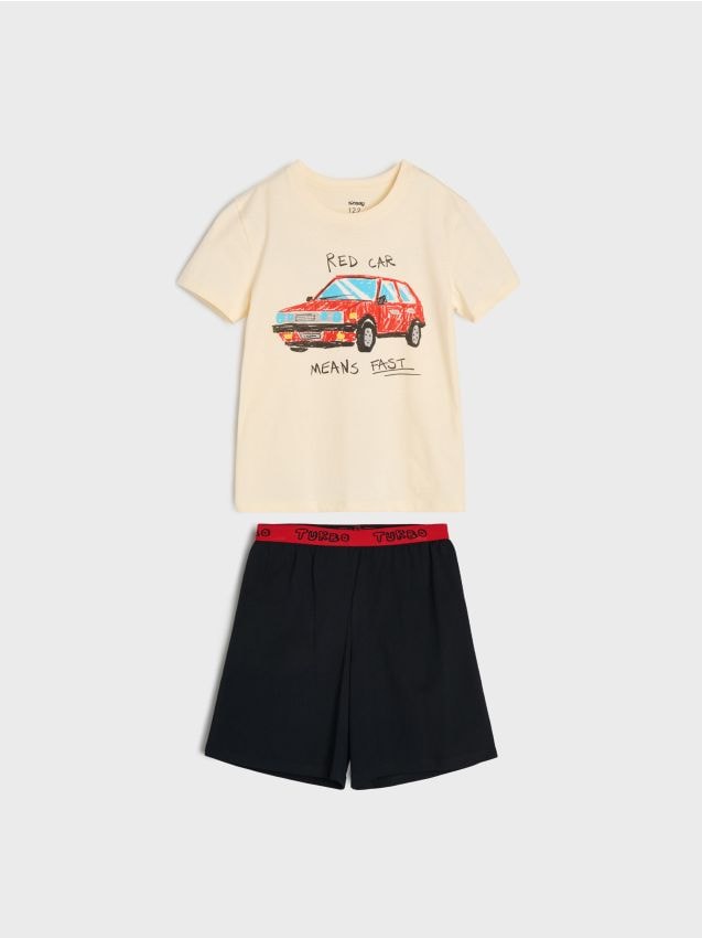 Sinsay - Pijamale din bumbac din două piese cu imprimare cu mașină - altele