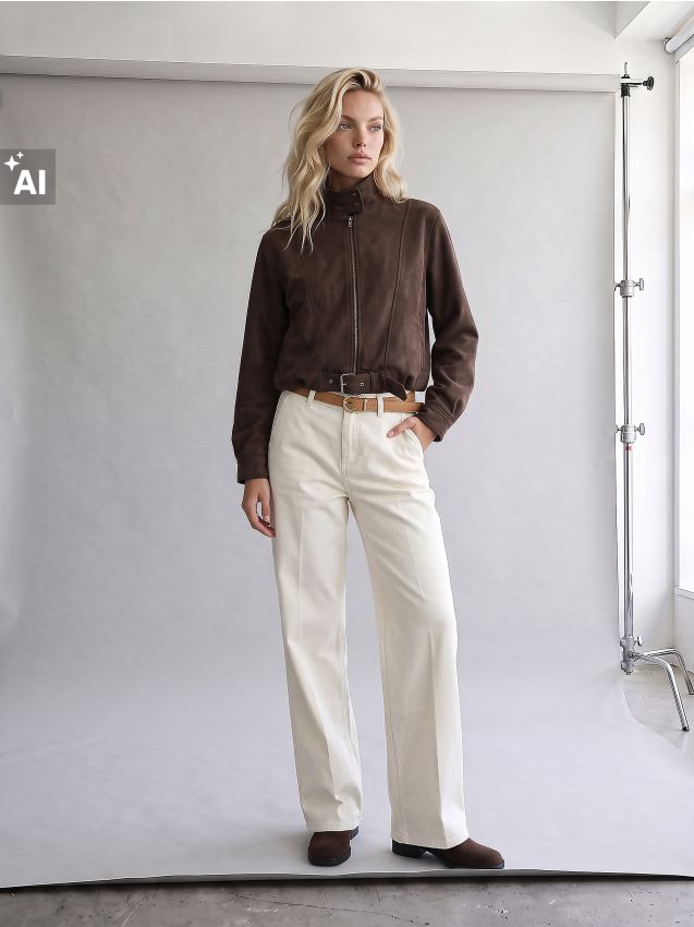 Sinsay - Jeans wide leg cu talie medie și curea - crem