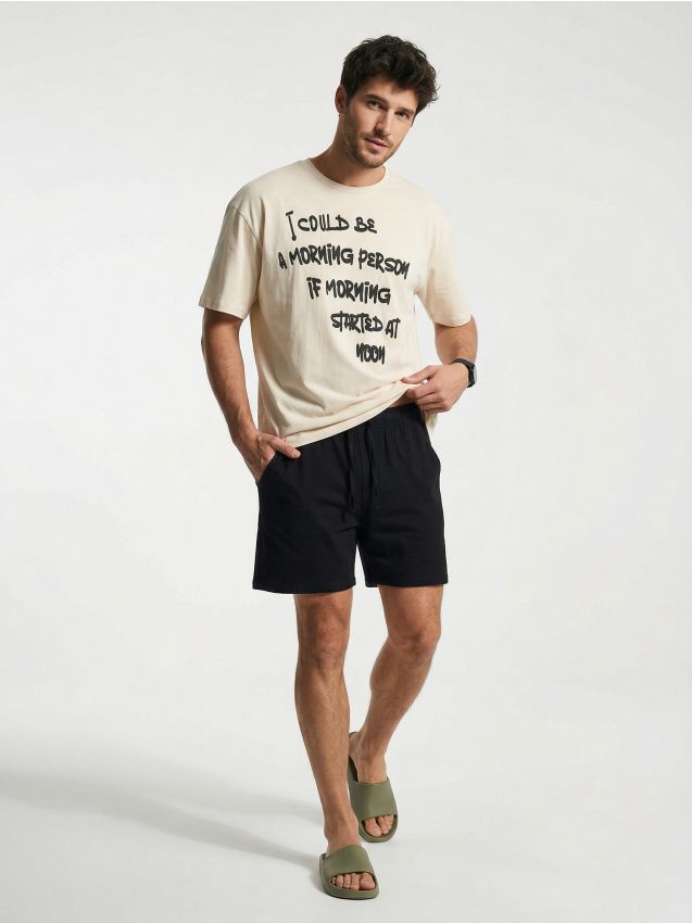 Sinsay - Bawełniana piżama dwuczęściowa z napisem - wielobarwny