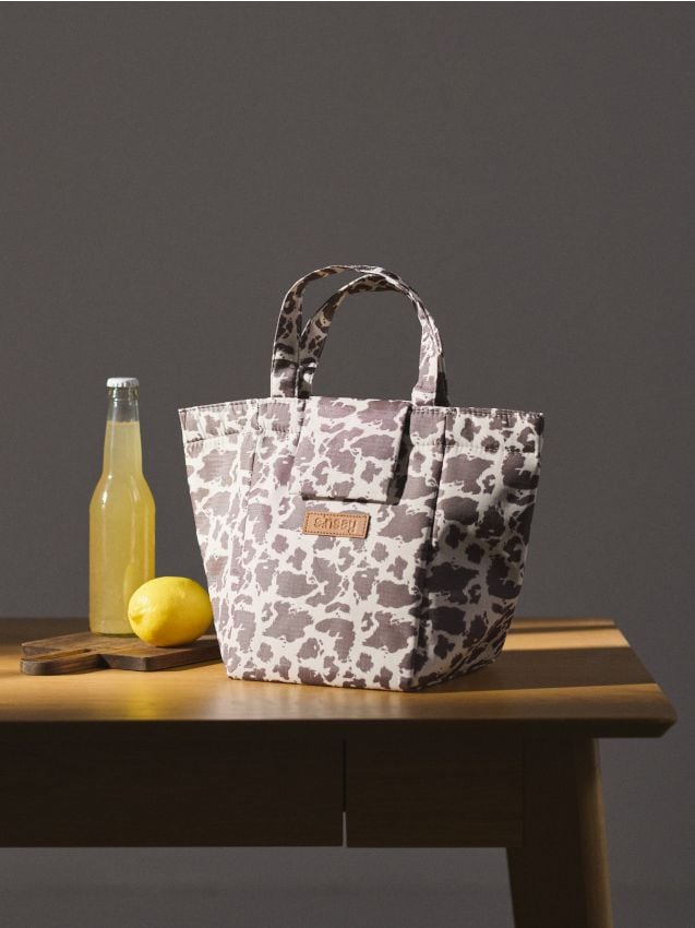 Sinsay - Termotaška s kravskými škvrnami a úchytmi - hnedá