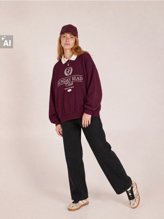 Sinsay - Blugi wide leg cu șnur de legare - negru