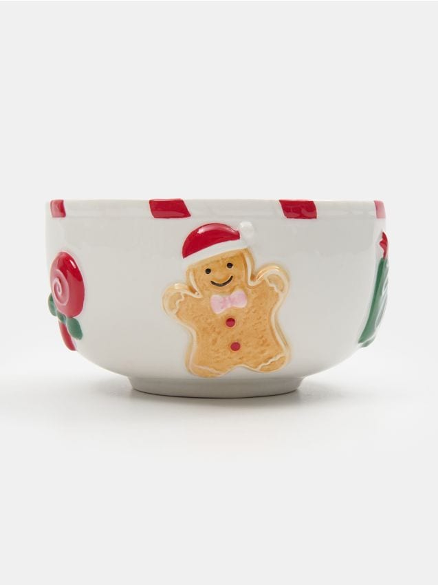 Sinsay - Bol cu motive de omuleți din turtă dulce, bastonașe de zahăr și brazi de Crăciun - multicolor