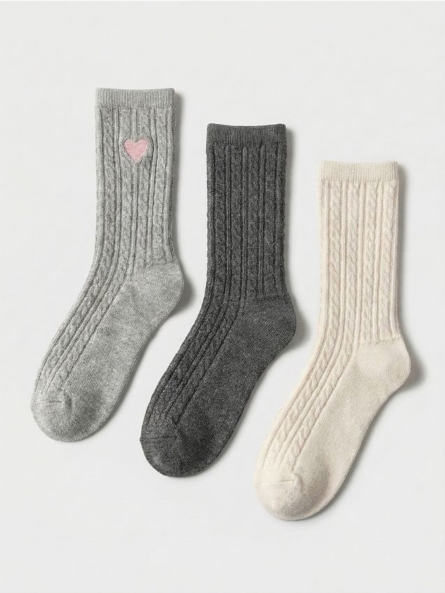 Sinsay - Șosete din bumbac cu model decorativ, set de 3 - multicolor