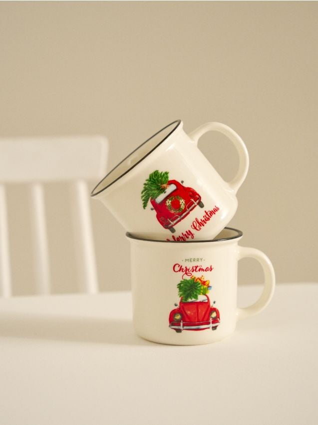 Sinsay - Hrnčeky s vianočným motívom – balenie 2 ks - viacfarebná