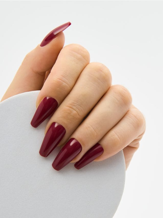 Sinsay - Umelé nechty typu balerína 24 pack - bordová