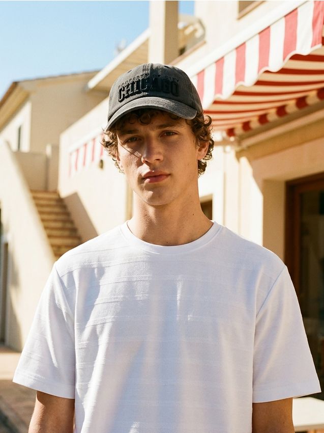 Sinsay - Șapcă din bumbac cu broderie - gri-închis