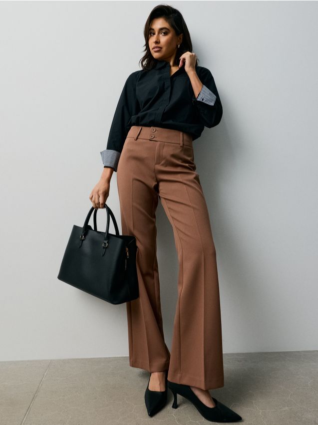 Sinsay - Pantaloni drepti - brun-auriu