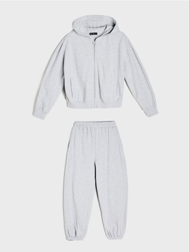 Sinsay - Set trening: bluză și pantaloni - gri deschis