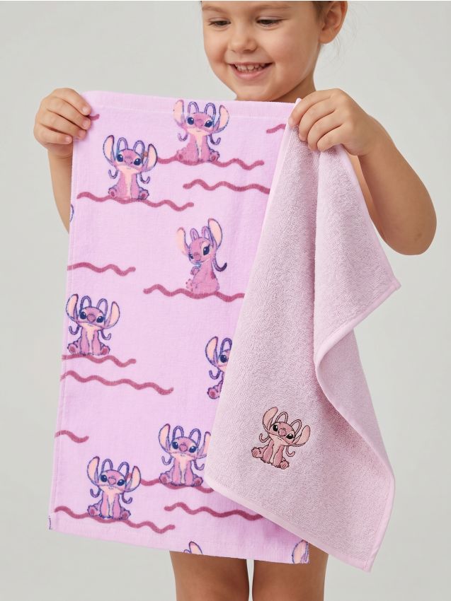 Confezione da 2 asciugamani in cotone Stitch - lavanda