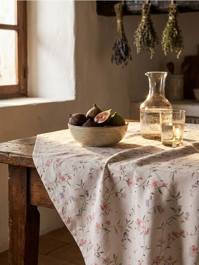 Sinsay - Hărtie de masă cu imprimeu floral - alb