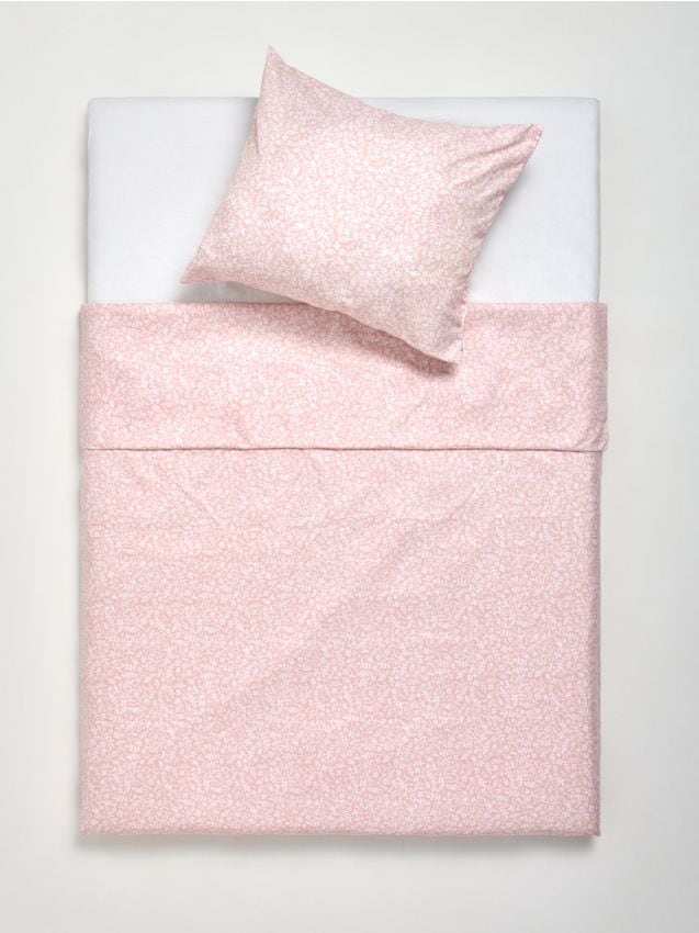 Sinsay - Lenjerie de pat din microfibră cu model vegetal fin - roz-pastel