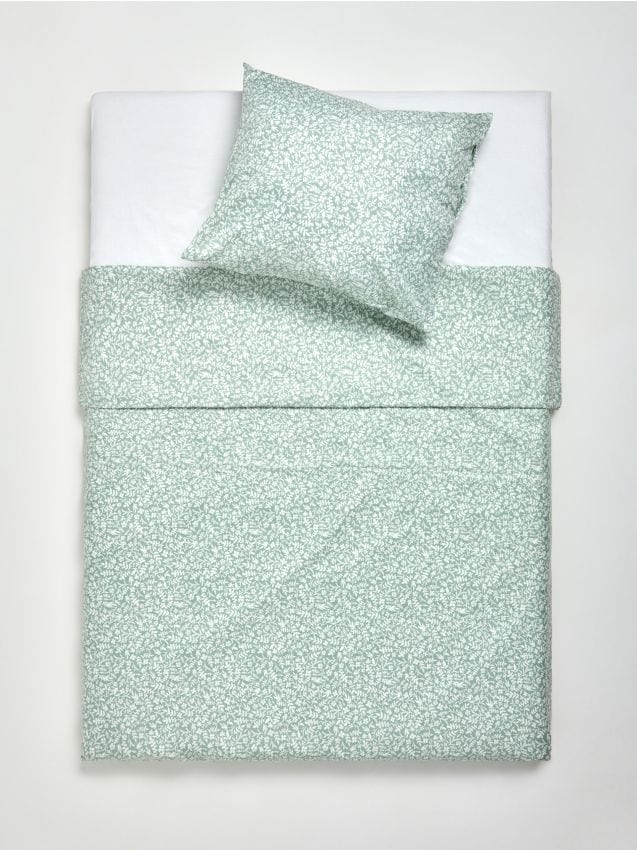 Sinsay - Lenjerie de pat din microfibră cu model vegetal fin - verde-pal