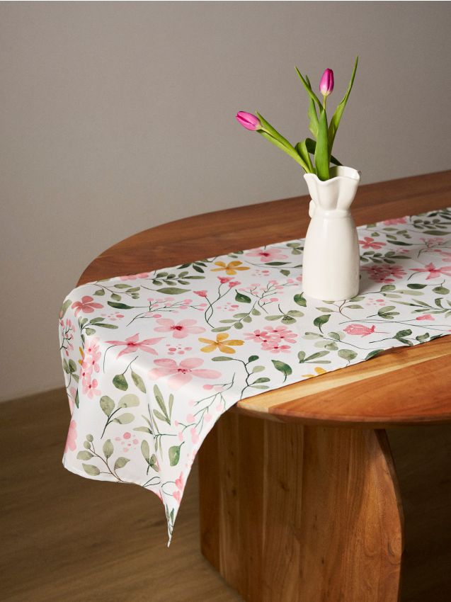 Sinsay - Traversă de masă cu motiv floral - verde-pal