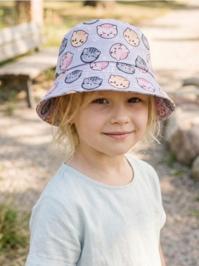 Sinsay - Pălărie bucket cu motiv de pisici - lavand