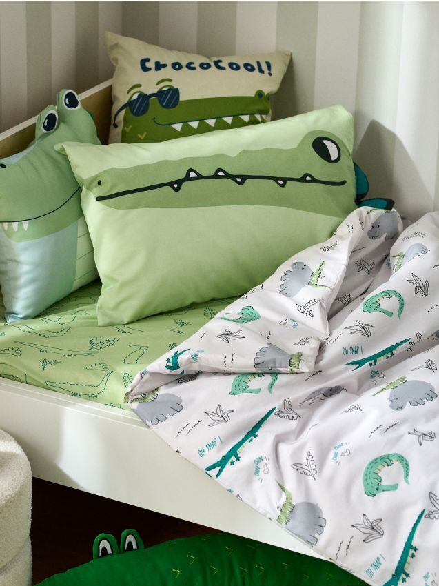 Sinsay - Set cu lenjerie de pat - verde-pal