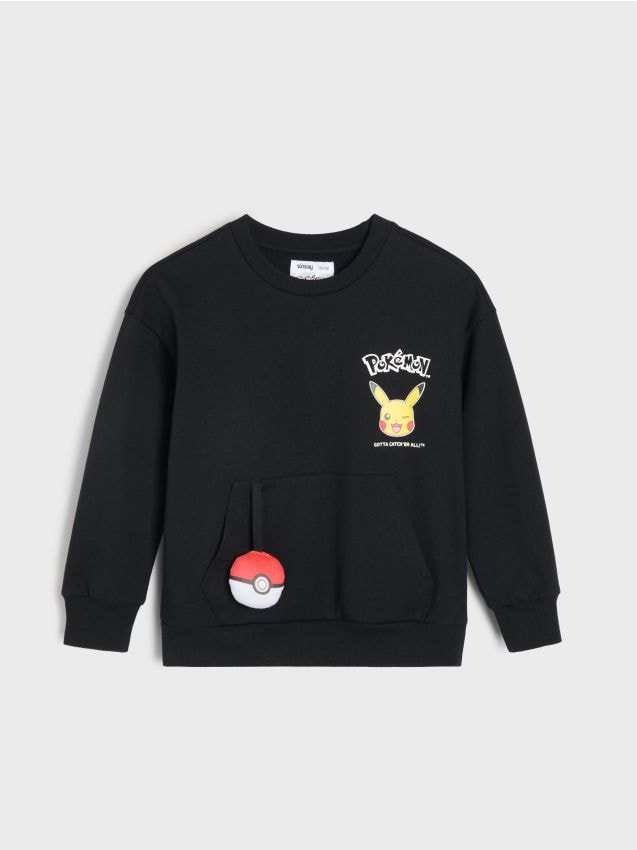 Sinsay - Bluză crewneck cu imprimeu Pokemon - negru