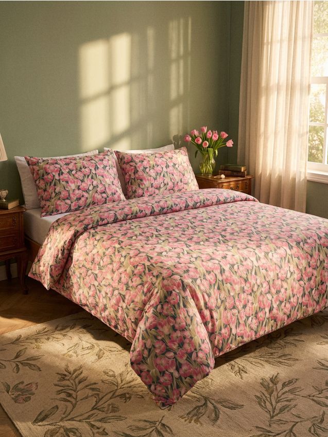Sinsay - Set de lenjerie de pat cu flori - multicolor