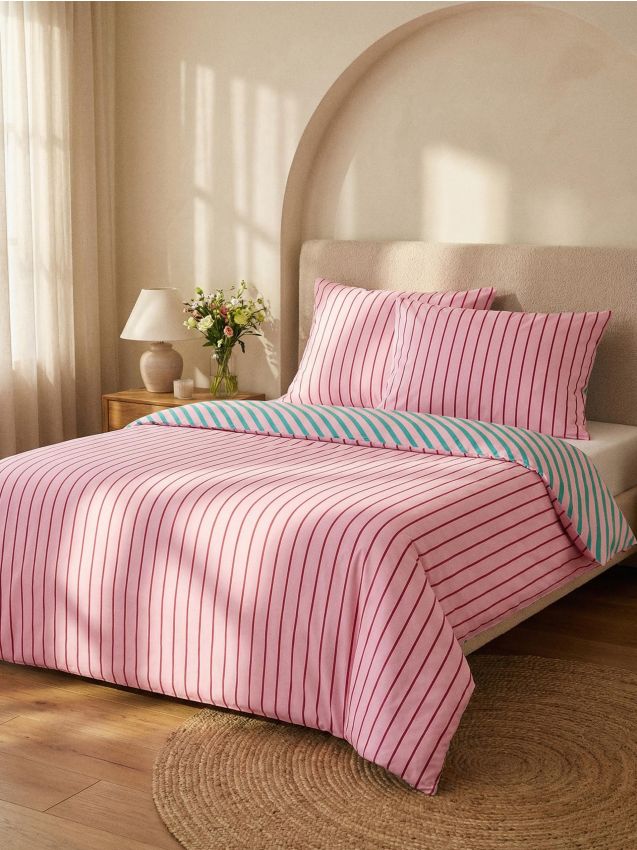 Sinsay - Set de lenjerie de pat reversibilă cu dungi - multicolor