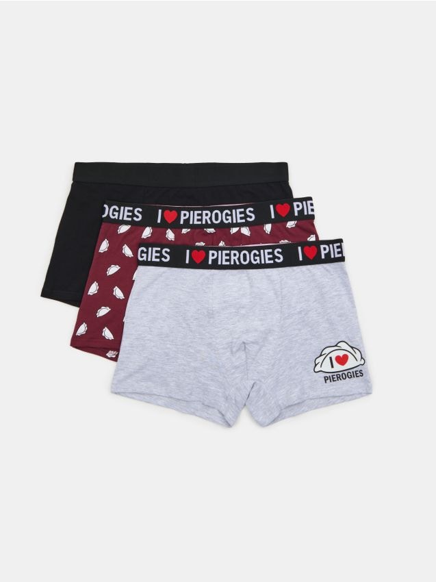 Sinsay - Boxeri din bumbac cu imprimeu cu colțunași pachet de 3 - multicolor