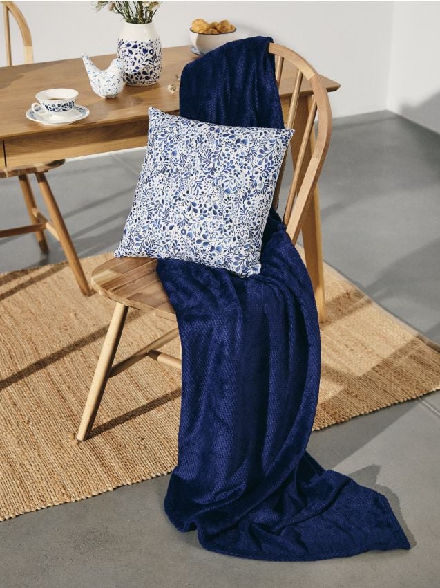 Coperta strutturata - blu scuro