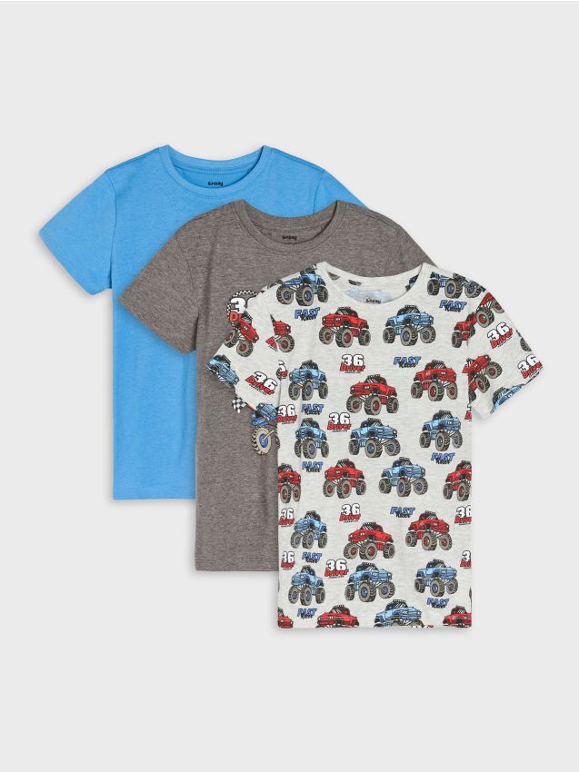 Sinsay - Súprava 3 tričiek - svetlošedá