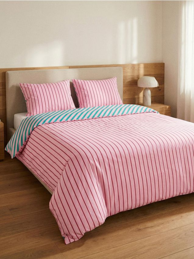 Sinsay - Set de lenjerie de pat reversibilă cu dungi - multicolor