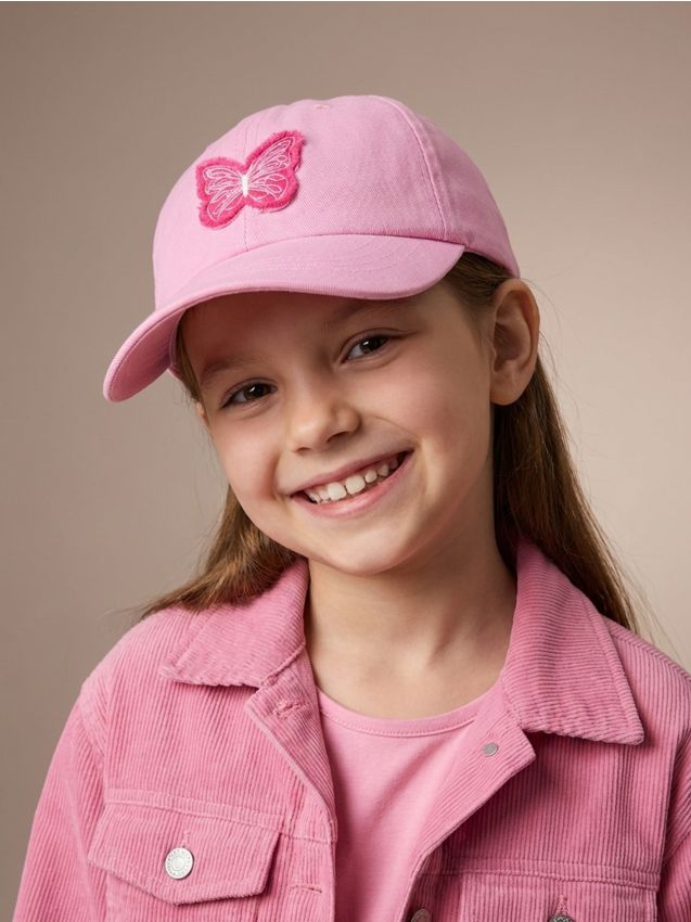 Sinsay - Șapcă din bumbac cu broderie - roz