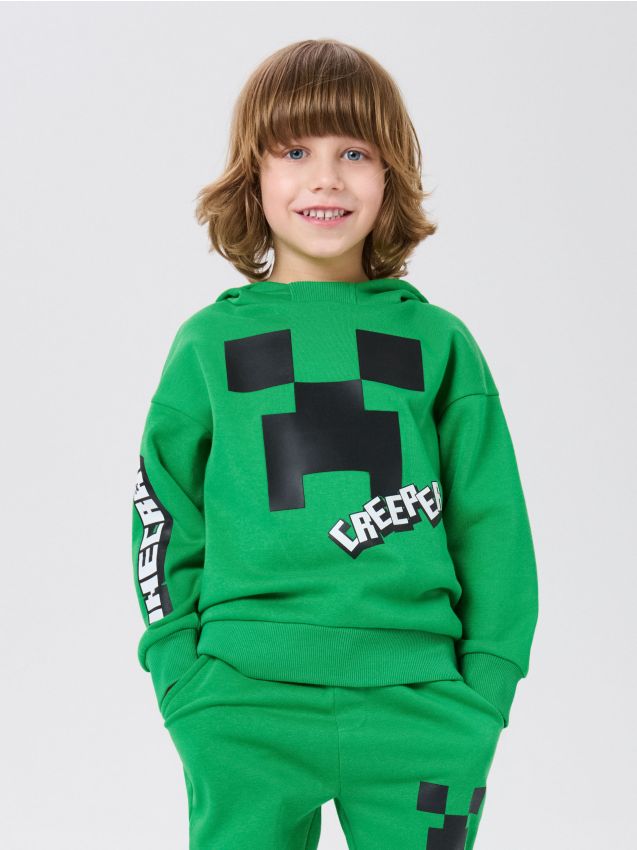 Sinsay - Hanorac cu imprimeu Minecraft - verde