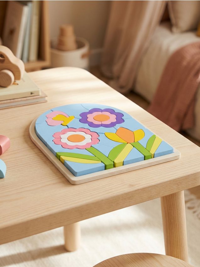 Sinsay - Puzzle cu motiv de flori și fluture - multicolor