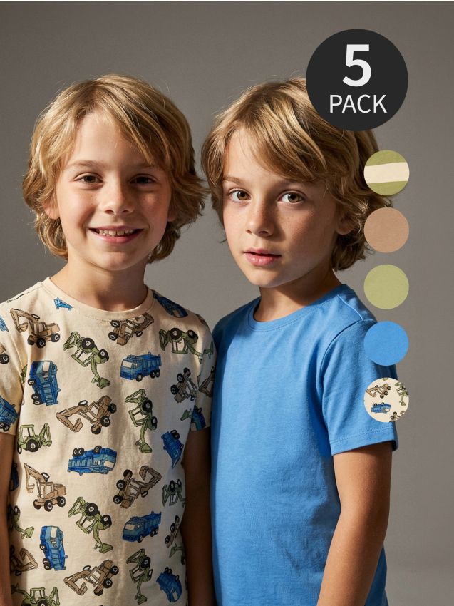 Sinsay - Set de 5 tricouri - verde-oliv deschis