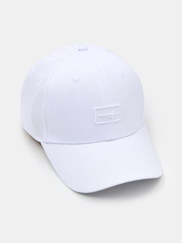 Sinsay - Șapcă din bumbac cu broderie - alb