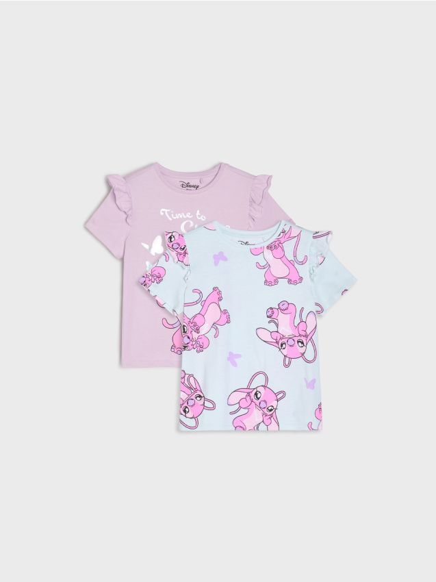 Sinsay - Tricou din bumbac cu imprimeu 2 pack Lilo & Stitch - multicolor