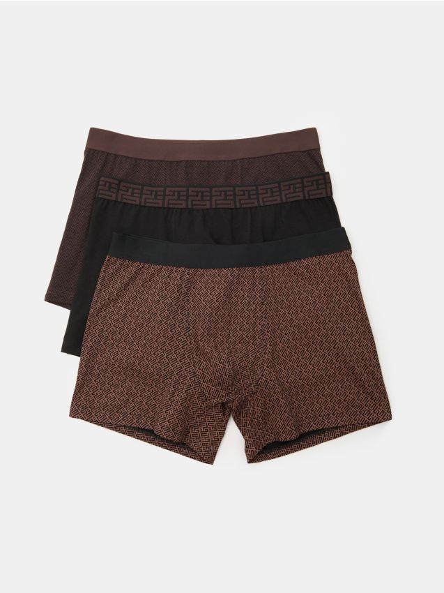 Sinsay - Boxeri lungi din bumbac 3 bucăți - multicolor