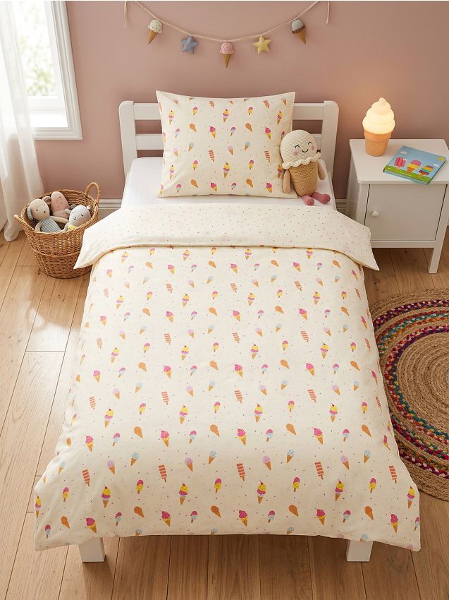 Sinsay - Komplet dwustronnej pościeli w lody - różowy