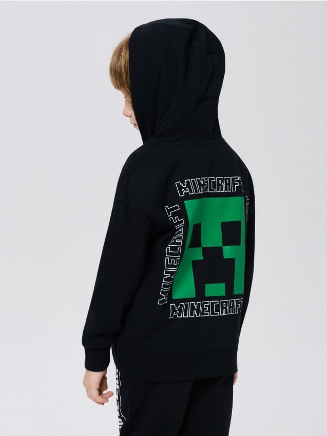 Sinsay - Hanorac cu glugă și fermoar Minecraft - negru