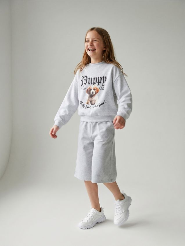 Sinsay - Pantaloni scurți bermude oversize - gri deschis