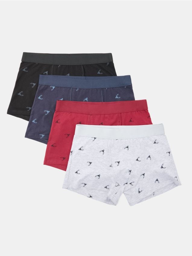Sinsay - Boxeri din bumbac cu cerbi 4 pack - multicolor