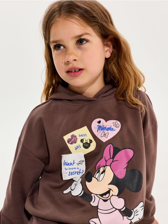 Sinsay - Bluză din bumbac cu imprimeu Minnie Mouse - maro