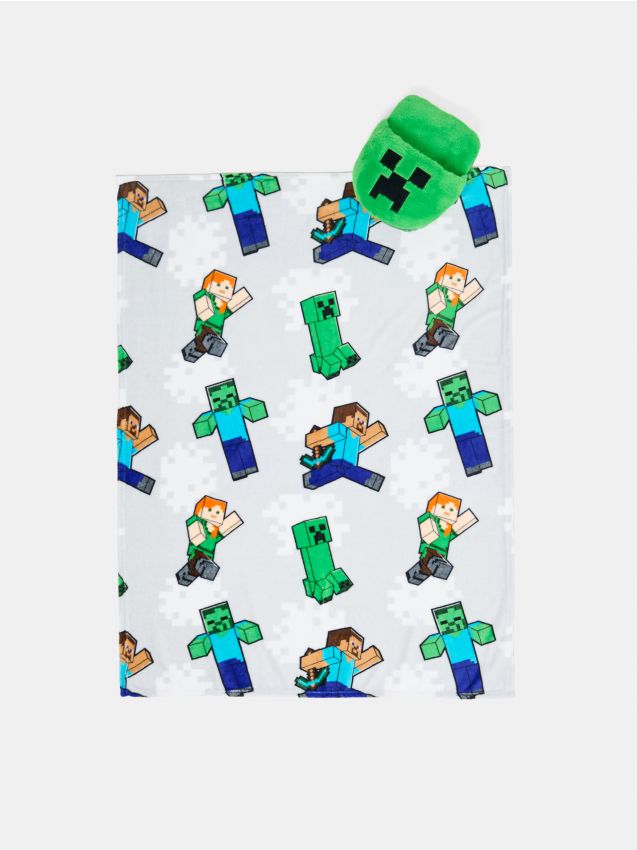 Sinsay - Pachet de 2 pături Minecraft cu încălzitor pentru picioare - verde