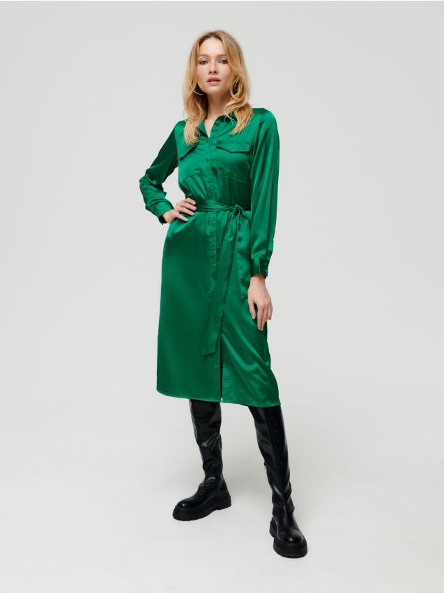 Rochie midi cu șnur decorativ - SINSAY