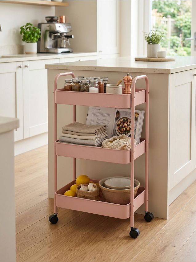 Sinsay - Raft pe trei niveluri cu roți - roz-pastel