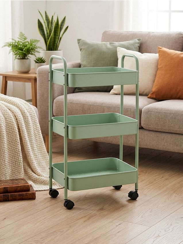 Sinsay - Raft pe trei niveluri cu roți - verde-pal